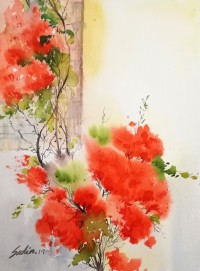 Sadia Arif, 11 x 15 Inch, Water Color on Paper, Floral Painting, AC-SAD-018